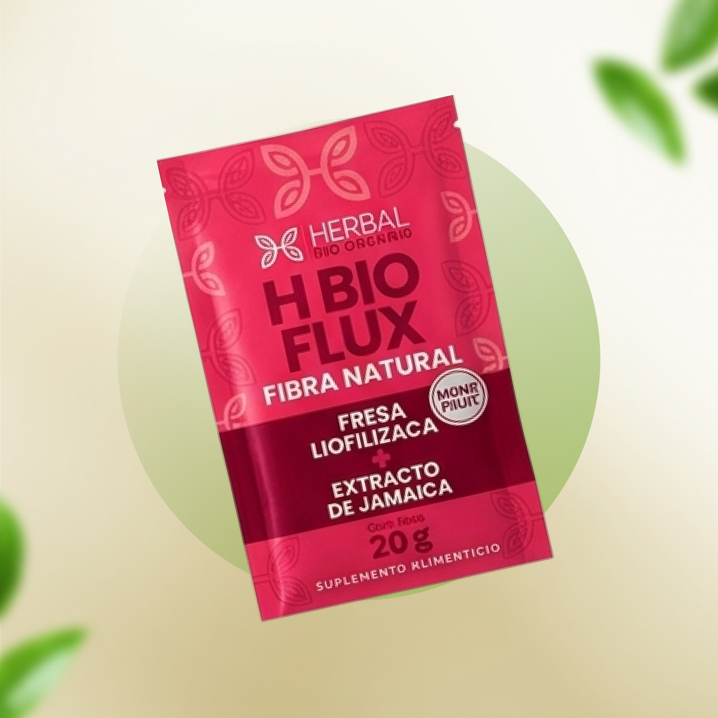 H Bio Flux Fibra Natural Fresa Liofilizada + Extracto de Jamaíca