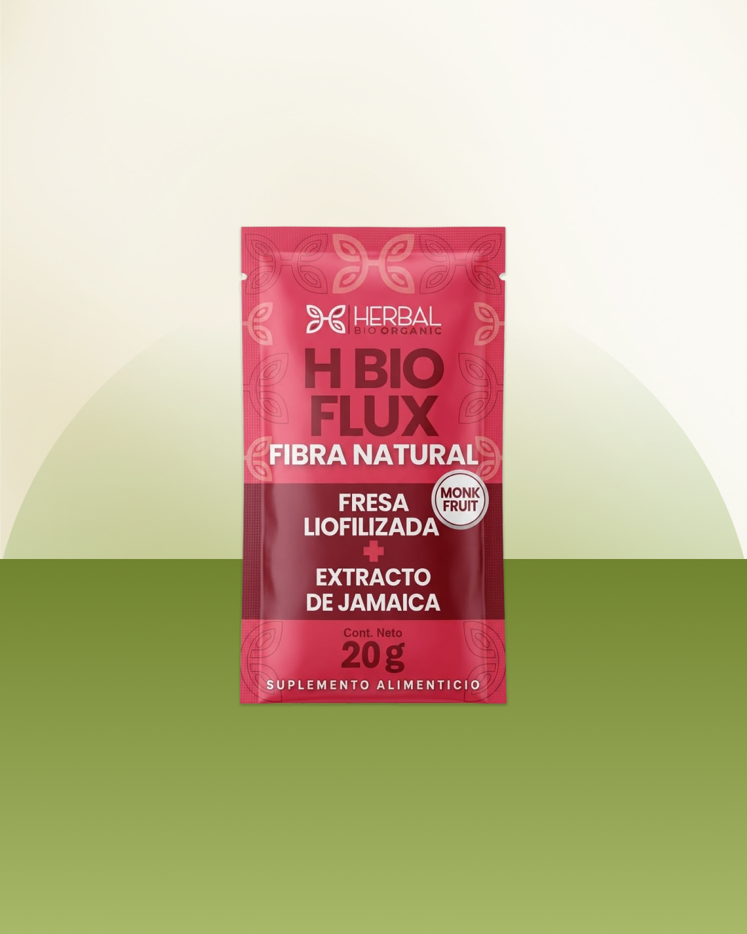 H Bio Flux Fibra Natural Fresa Liofilizada + Extracto de Jamaica